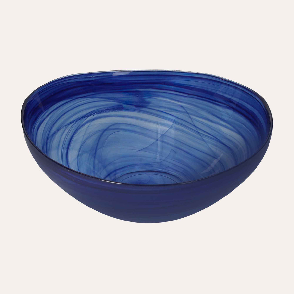 Set of 2 Blue and White Glass Bowls