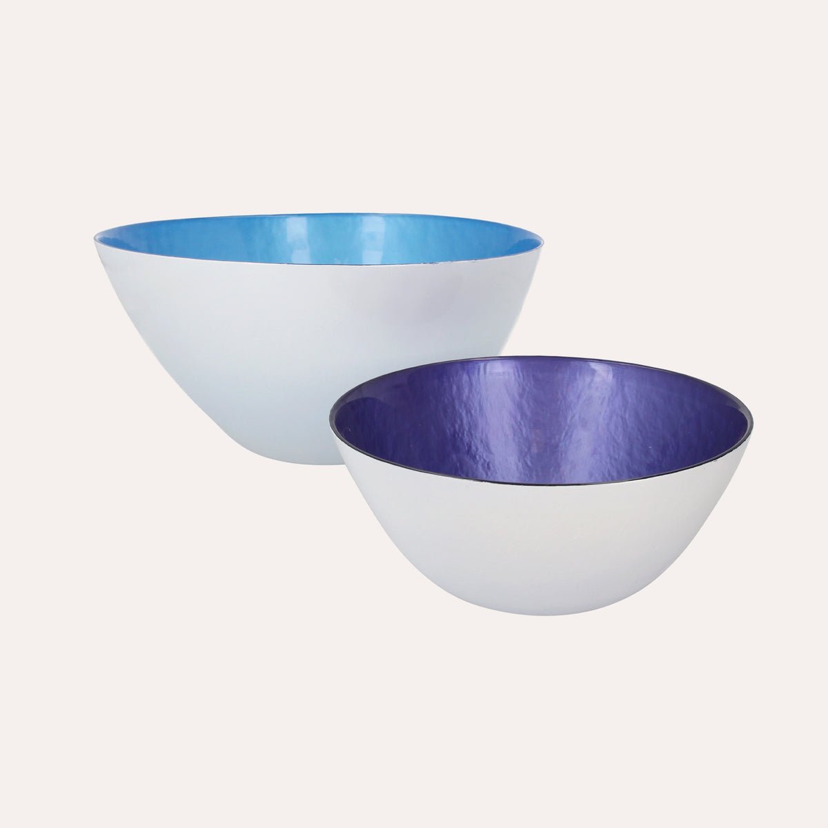 Set aus blauen/hellblauen Glasschalen