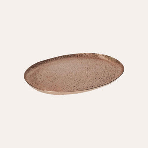 Bandeja Ovalada en Metal Cobre Sillar, Elegante Centro de Mesa