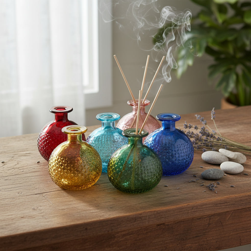 Set mit 6 Mini-Flaschen aus recyceltem Glas