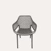 Sillón perforado de polipropileno gris mate 56x60x82 cm