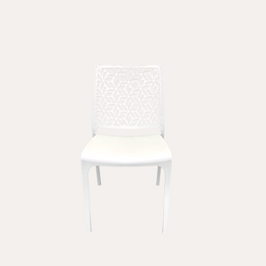 Silla Perforada de Polipropileno Blanco Mate 42x42x80 cm