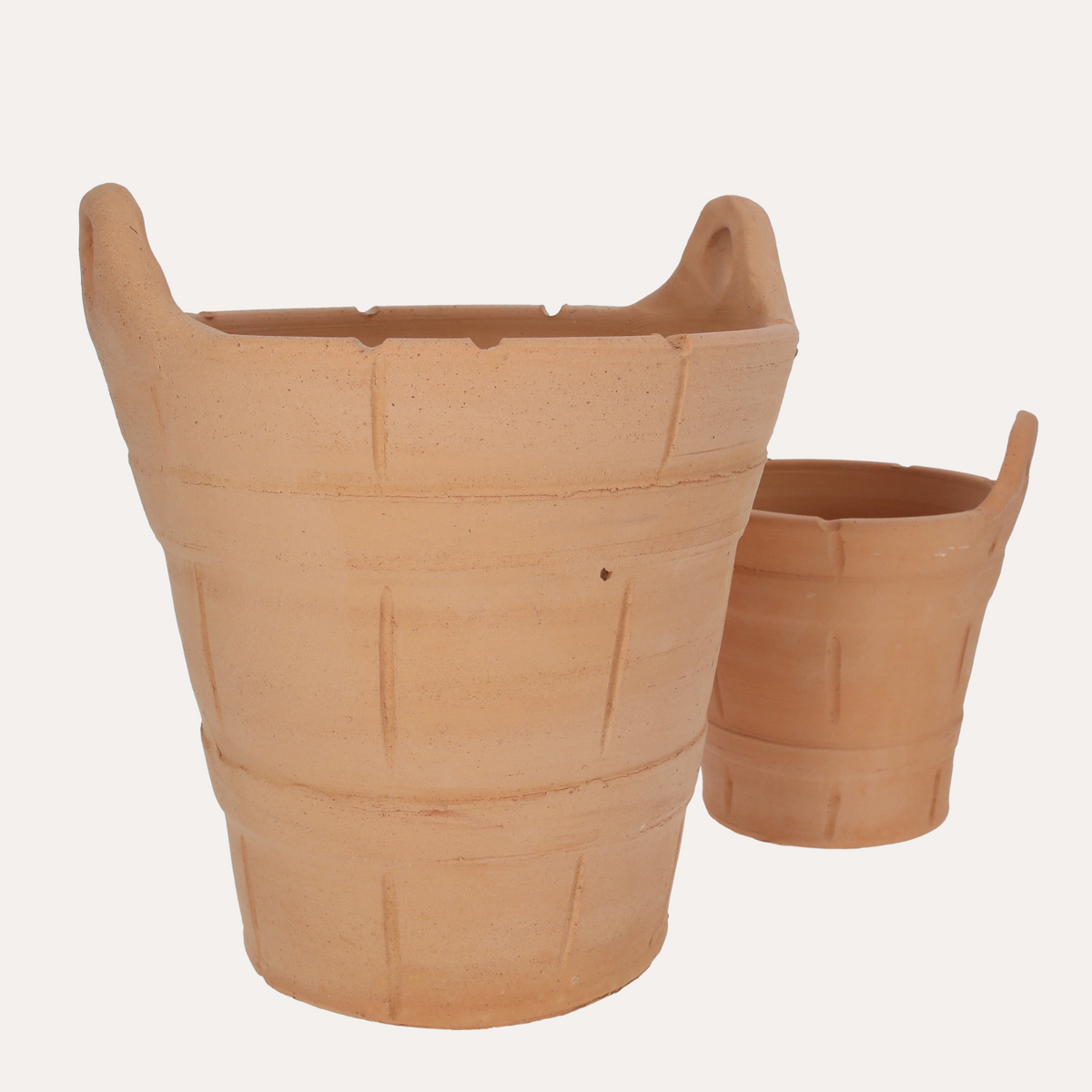 Set mit 2 Terrakotta-Körben H19/27 cm