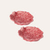 Set mit 2 Radicchio-Salatschüsseln aus rosa Keramik, 21 x 19 cm