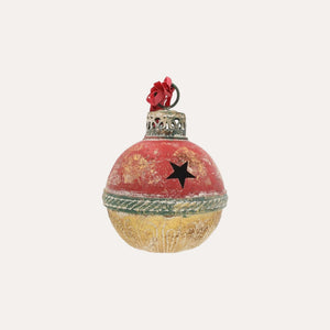 Chocalho de Natal em Lata Vermelha e Dourada Alt.25x16 cm - KeyHome Store