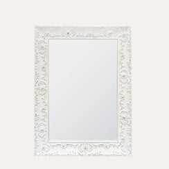 Specchio  in Legno Anticato Bianco 120x90cm