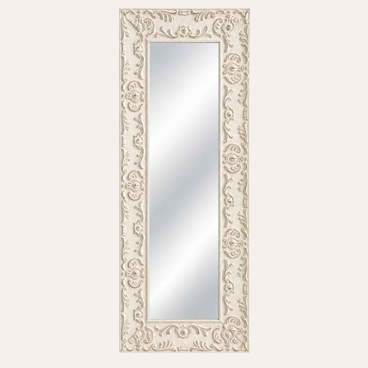 Specchio da Parete Bianco in Legno 60x150 cm