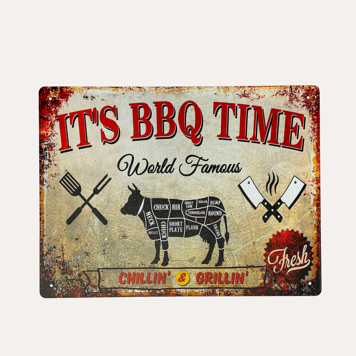 Blechtisch „BBQ Time“ 40x30 cm