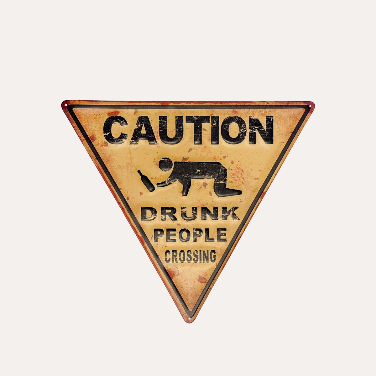 Dreieckiger Blechtisch „Caution“ 35x40 cm
