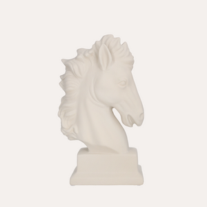 Cabeza de caballo grande de cerámica blanca Al.50x26x14 cm