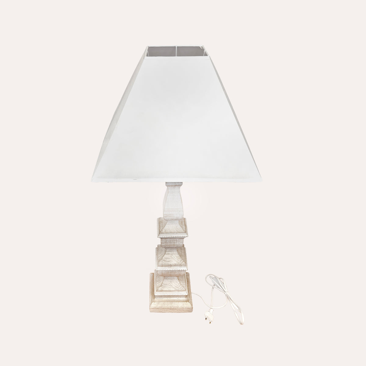 Lampada da Tavolo Bianca con Paralume H. 90cm