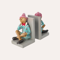 Pair of bookends with Pinocchio in resin H. 18 cm