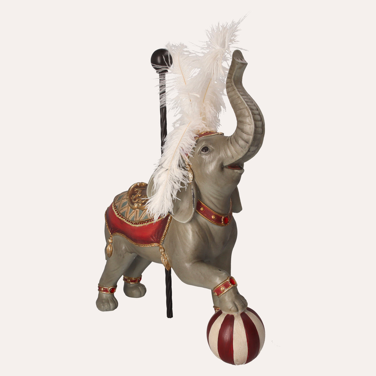 Giostra con elefante decorativa in resina H.54x17x17 cm