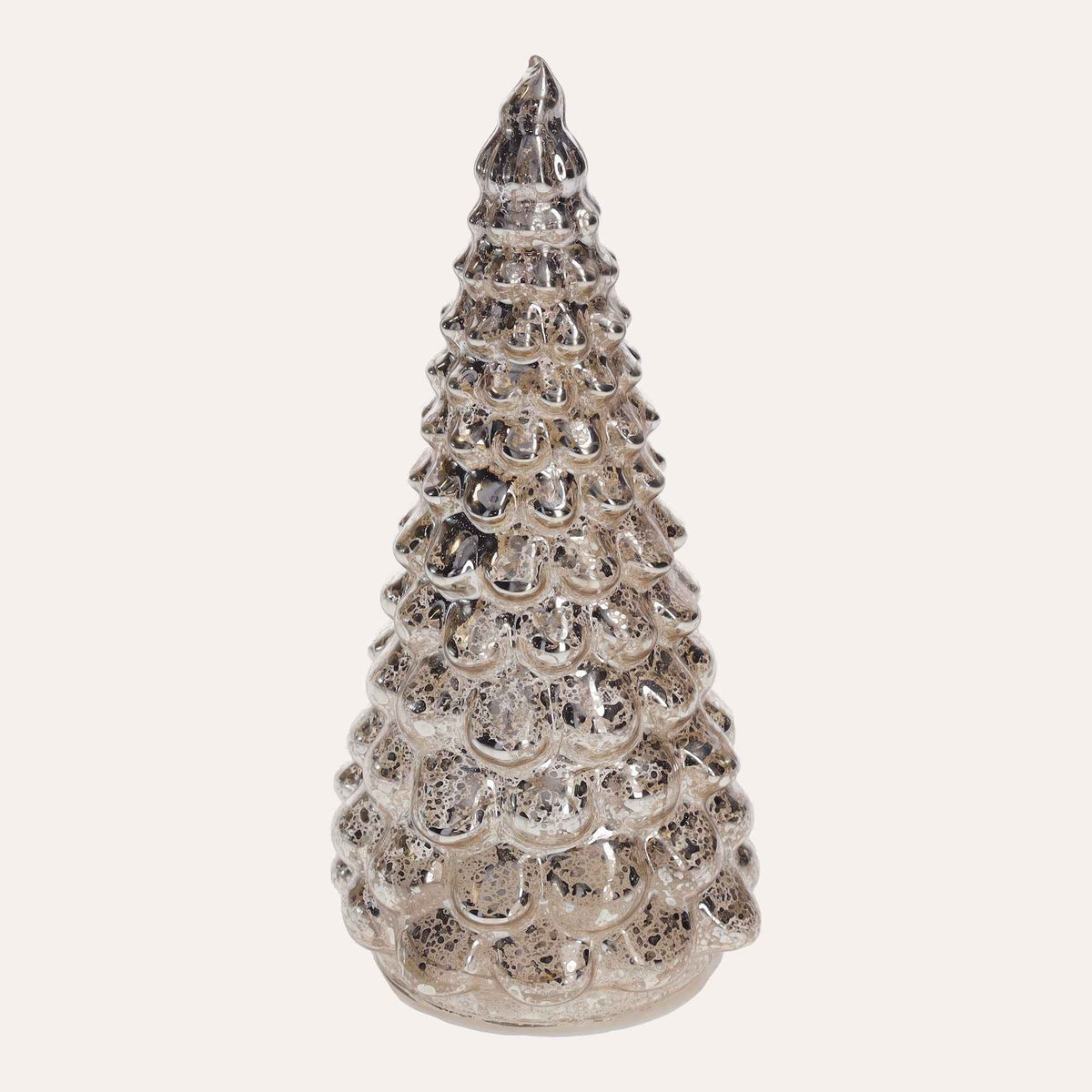 Arbre LED en verre argenté pour cadeaux et décorations