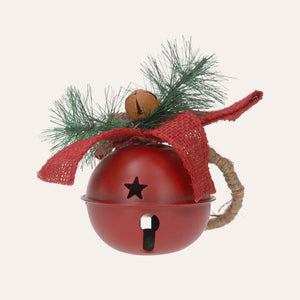 Red Metal Christmas Bauble with Rattle and Twig