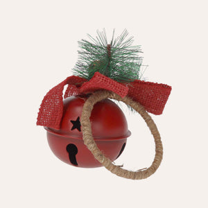 Red Metal Christmas Bauble with Rattle and Twig