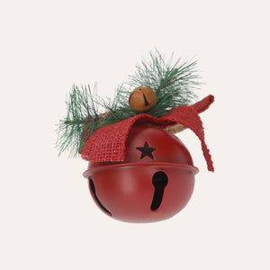 Red Metal Christmas Bauble with Rattle and Twig