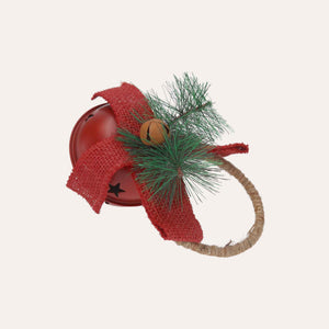 Red Metal Christmas Bauble with Rattle and Twig