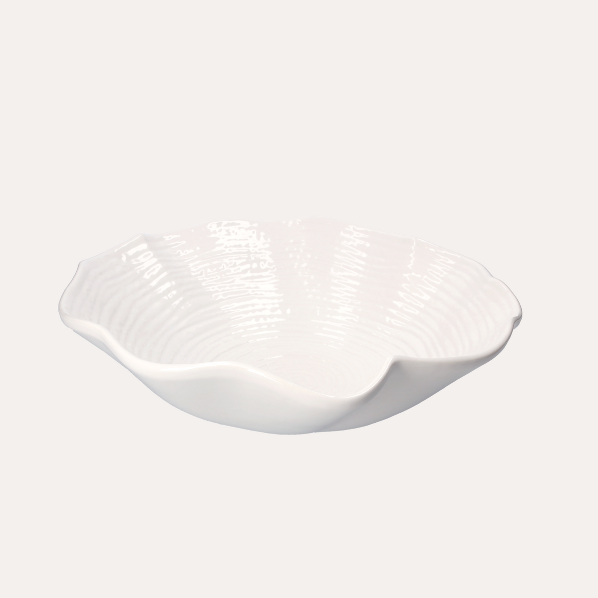 Große weiße Muschelwanne aus Keramik, H12 Ø40 cm