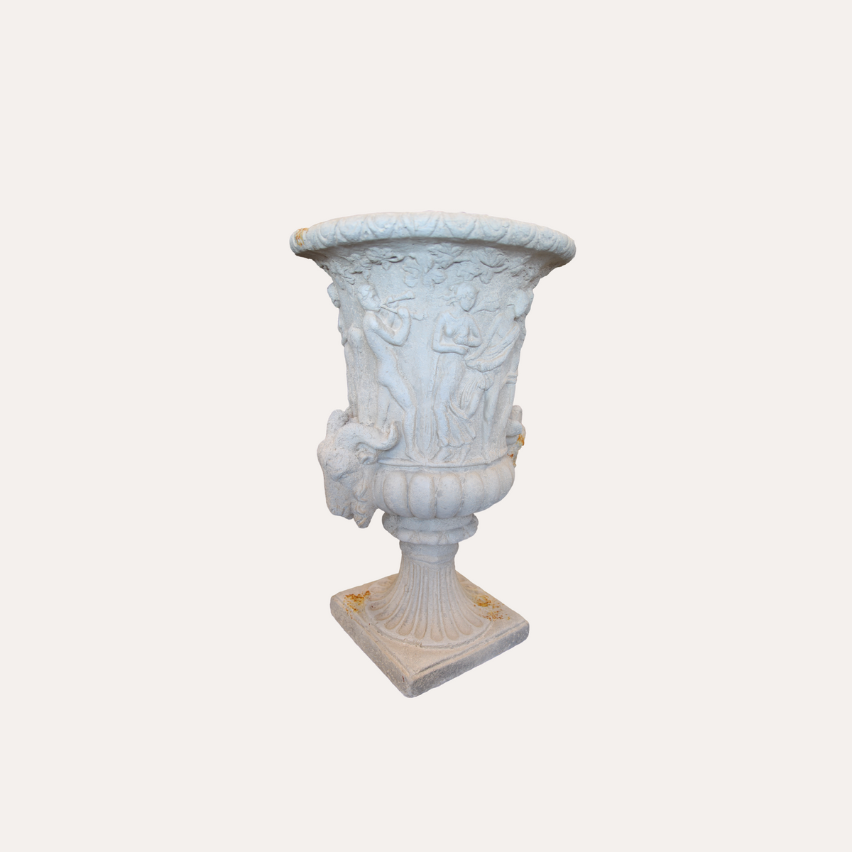 Arieti-Vase aus weiß eingelegtem Harz, H. 77 x T. 48 cm