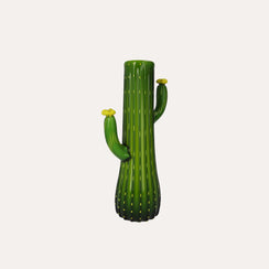 Cactus Decorativo in Vetro con Interno Giallo Altezza cm 37