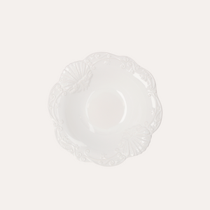 Bol Centre de Table Coquille Céramique Blanche Ø35 x H18 cm