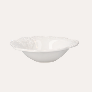 Bol Centre de Table Coquille Céramique Blanche Ø35 x H18 cm