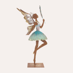 Hada con Varita de Hierro Corten Marrón Óxido (66x30x10 cm)