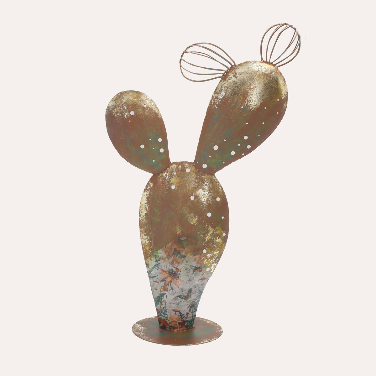 Cactus decorativo in Corten Marrone Ruggine (60x34x12 cm)