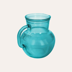 Blue Recycled Glass Table Jug - Carafe for Drinks and Aperitifs
