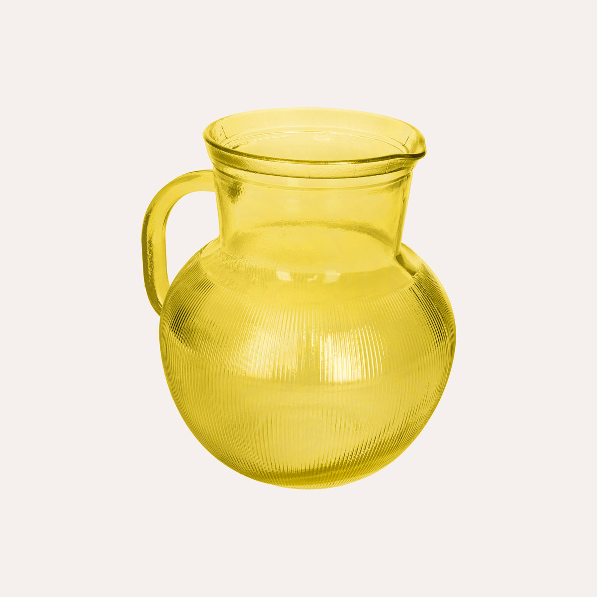 Gelber Tischkrug aus recyceltem Glas, H. 20 cm