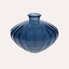 Ovale Vase aus kobaltblauem Recyclingglas