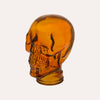 Crâne Décoratif en Verre Orange H. 27cm