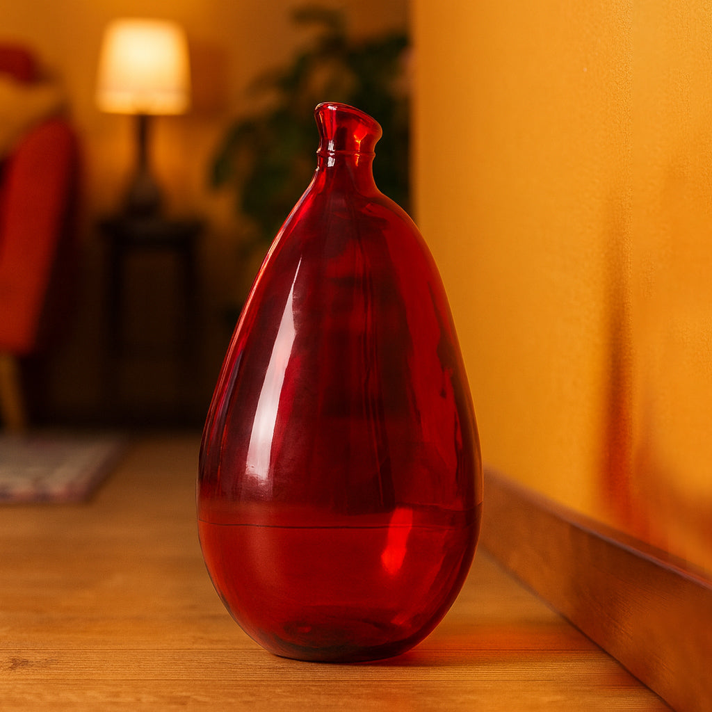 Weinschlauch aus rotem Glas