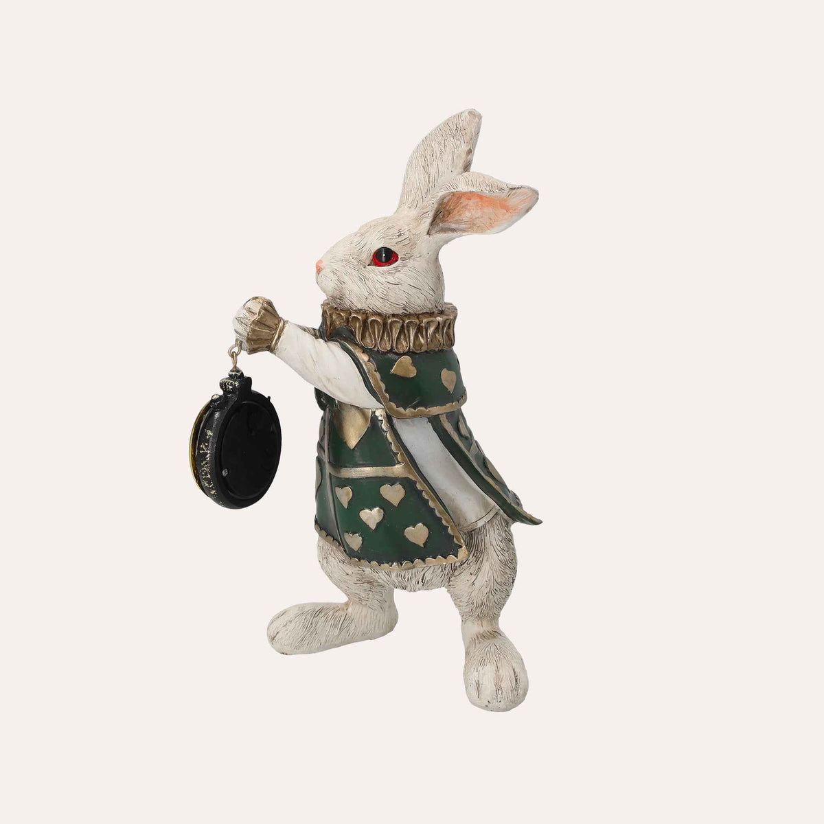 White rabbit with resin clock