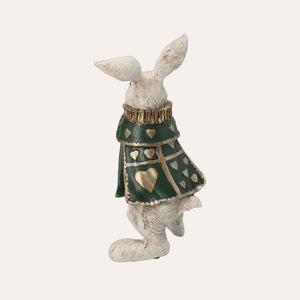 White rabbit with resin clock