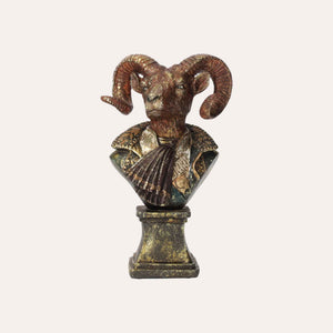 Busto de Aries en resina – Escultura decorativa realista para decoración del hogar