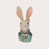 Lapin avec Noeud Papillon Rose en Résine Bleue H. 49 cm