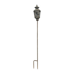 Lanterna con Piantone in Ferro Grigio