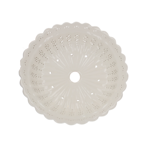 Round Lampshade 42 cm in Perforated White Ceramic