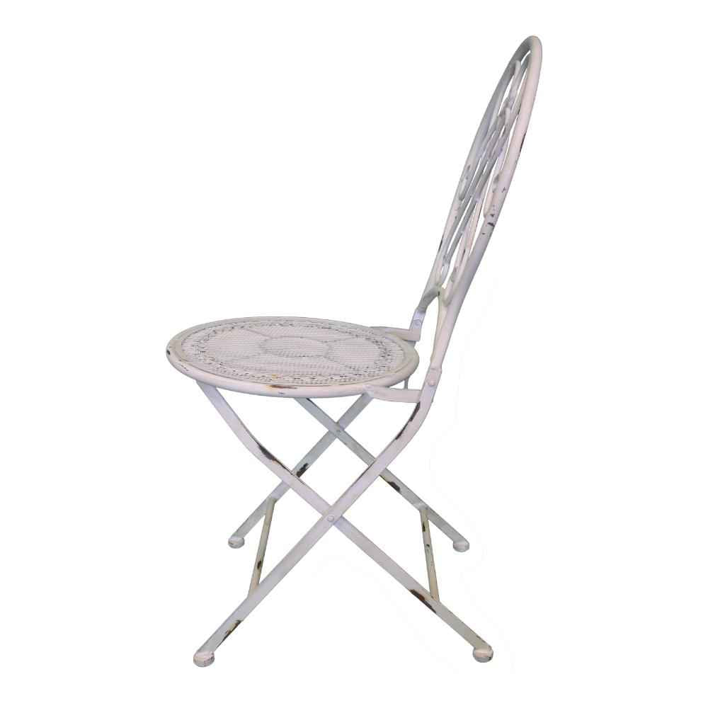 Conjunto de jardín Shabby Chic antiguo de hierro blanco