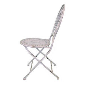 Conjunto de jardín Shabby Chic antiguo de hierro blanco