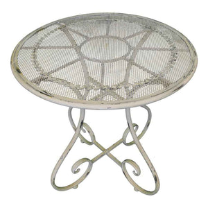Conjunto de jardín Shabby Chic antiguo de hierro blanco