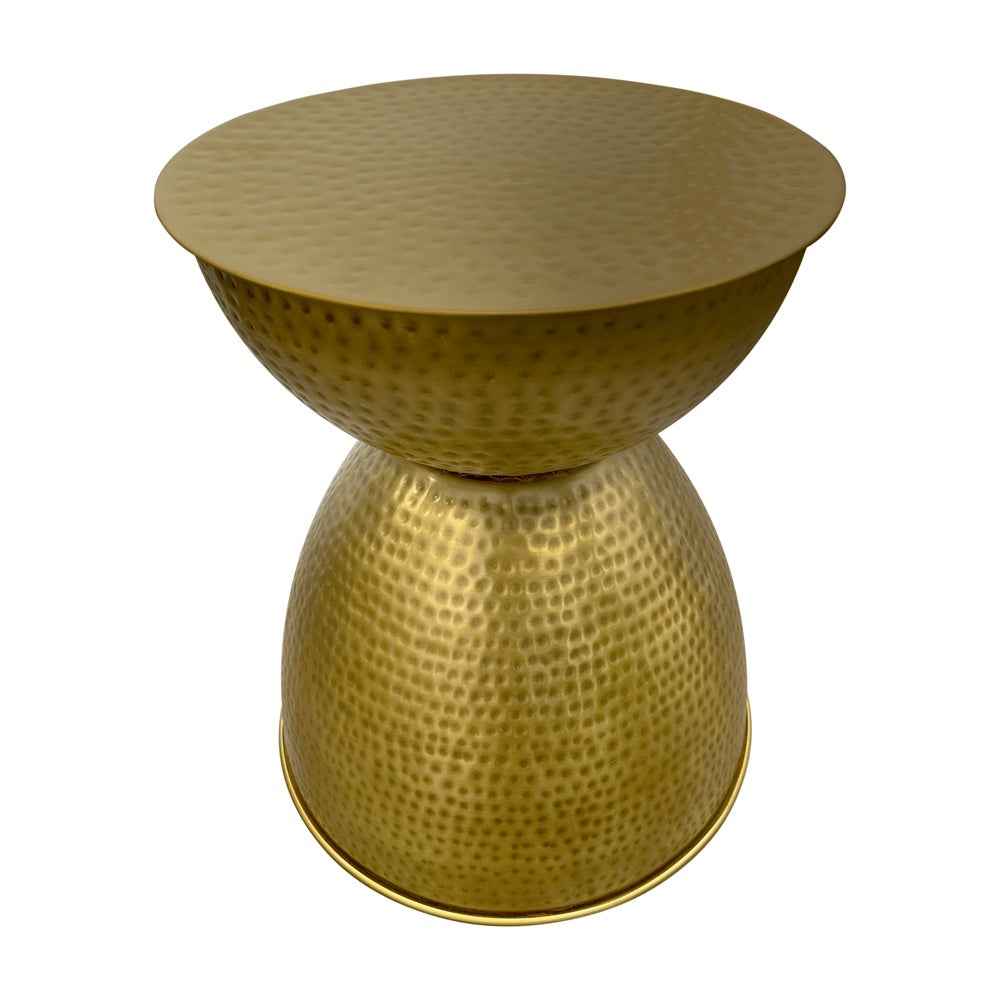Drum Coffee Table in Gold Metal