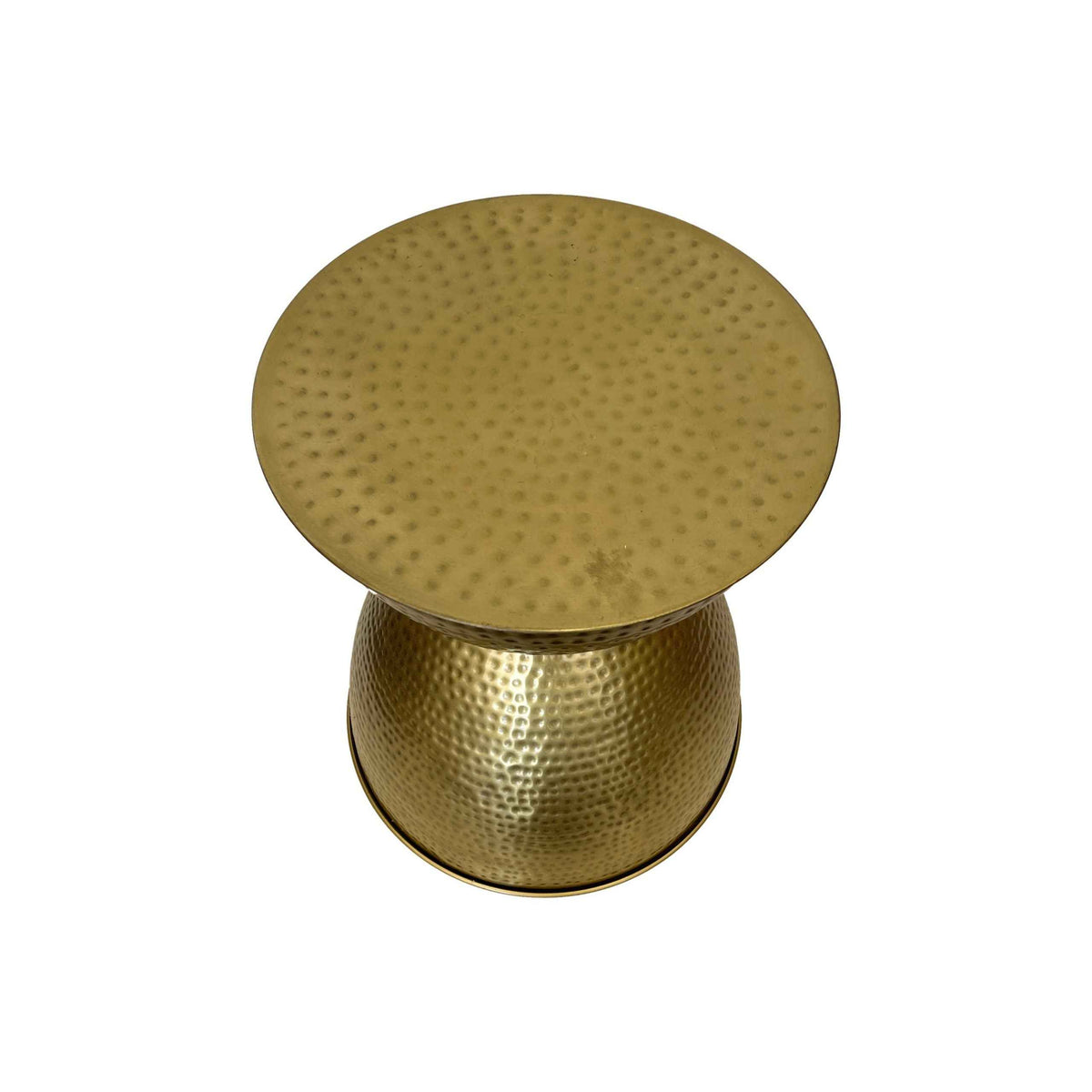 Drum Coffee Table in Gold Metal